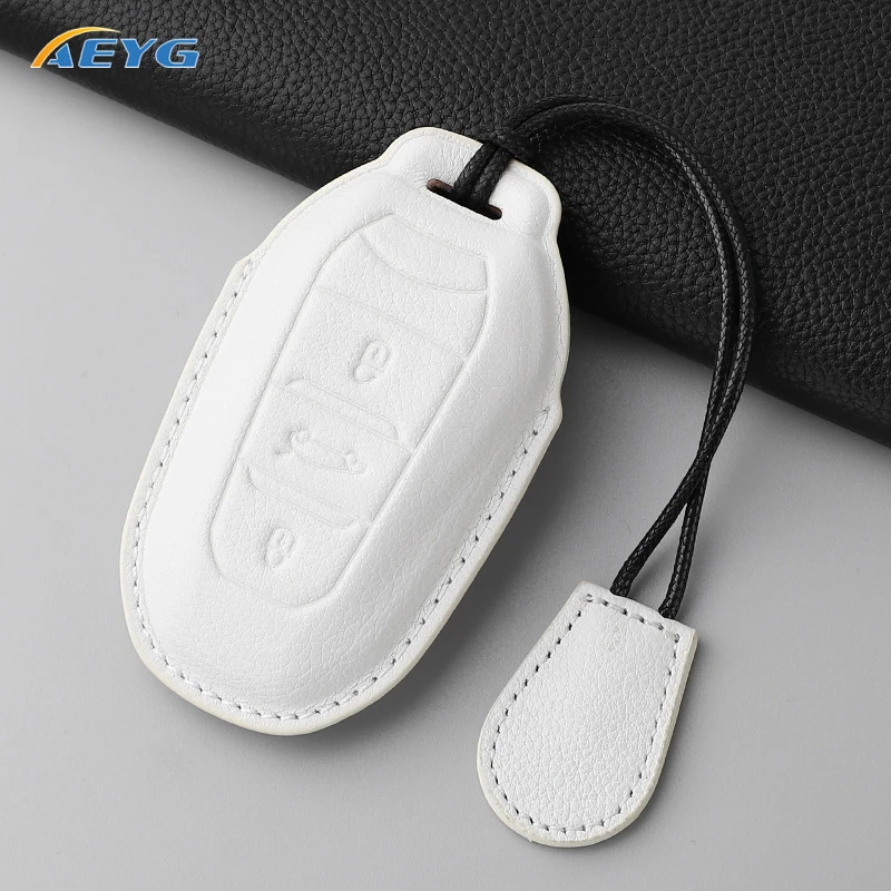 

leather Car Key Case Cover Shell For Peugeot 308 408 508 2008 3008 4008 5008 For Citroen C4 C6 C3-XR keychain Accessories