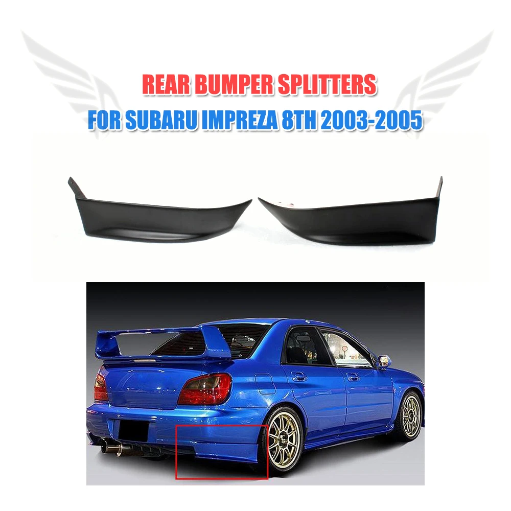 

PU Unpainted Black Primer Auto Car Rear Splitters Bumper Lip Apron Flaps Cupwings For Subaru Impreza 8th 2003-2005