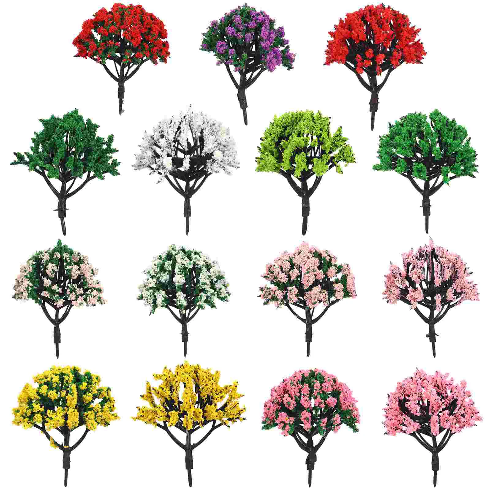 

15 Pcs Micro Landscape Greening Small Trees Model Mini Little 8cm Diorama Supplies Miniature Scene Plastic for Crafts