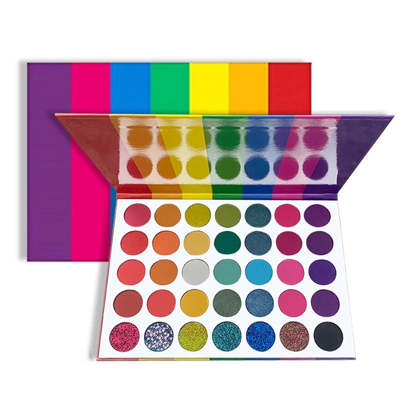 35 Color Rainbow Eye Shadow Highly Colored Matte Bright Eye Shadow Plate Adjustable Durable Waterproof Professional Makeup Plate