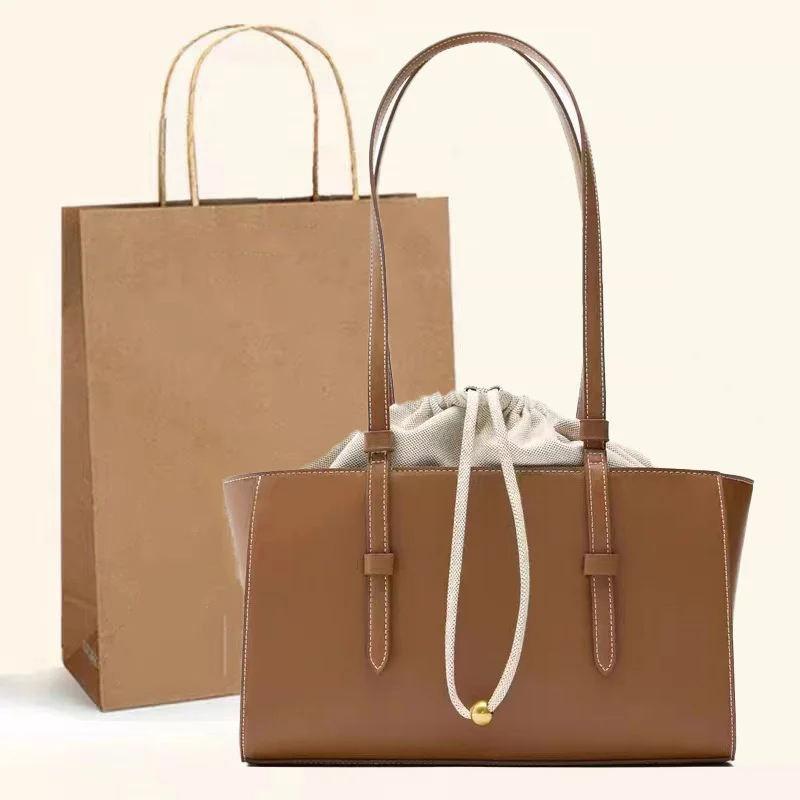 New Fashionable High-quality Shoulder Bag Wild Drawers Bouquet Mouth Handbag Multifunctional Soft Leather Messenger Bag