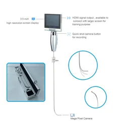 3.5 Inch High Resolution Display Video Laryngoscope IPX7 Water Proof Reusable Malleable Stylet