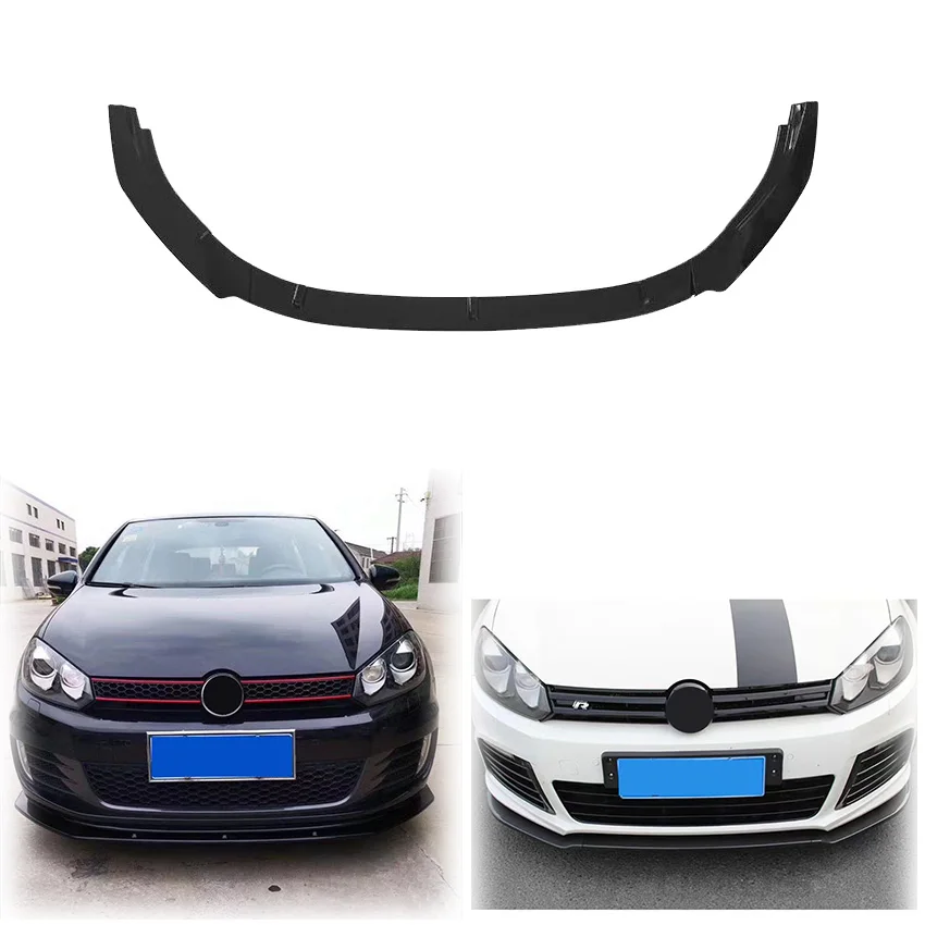 3X 2009-2013 For VW Volkswagen Golf 6 MK6 GTI GTD R R20 Car Front Bumper Lip Spoiler Splitter Cover Diffuser By ABS Body Kit