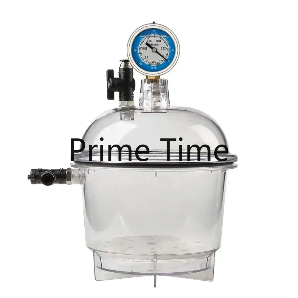 Laboratory Plastic Vacuum Dryer Transparent Vacuum Drying Vessel Polycarbonate Storage Tank Ball Valve Pressure Gauge 150MM