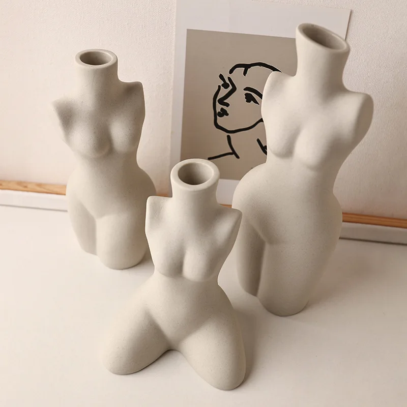 Human Body Styling Art Vase Silent Wind Ceramic