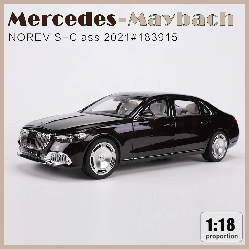 

NOREV 1:18 2021 Mercedes-Maybach S680 S-Class Diecast Alloy Car Model For Ruby Black Metallic #183915