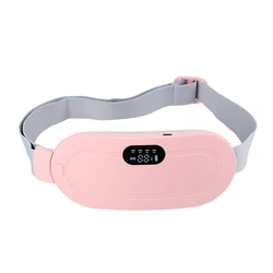 Electric Period Abdominal Cramp Massager Heating Vibrating Belt Menstrual Belly Colic Waist Stomach Warm Palace Belt