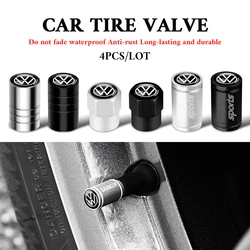 4Pcs Metal Car Wheel Tire Valves Cap Waterproof Dustproof Cover For Volkswagen Vw Tiguan Jetta Mk6 Scirocco Polo Touran Golf