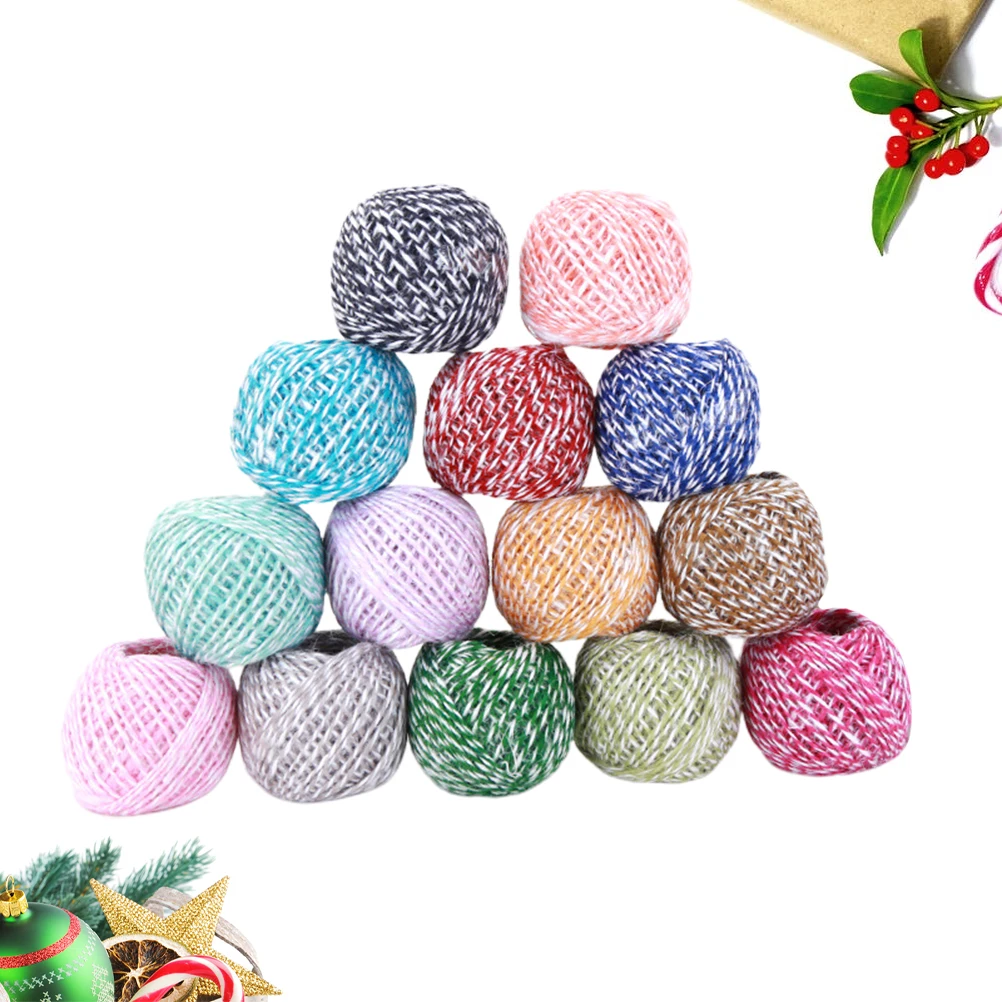 

14 PCS Garden Twine Colored Coil Burlap Rope DIY Jute Gardening Christmas Decor