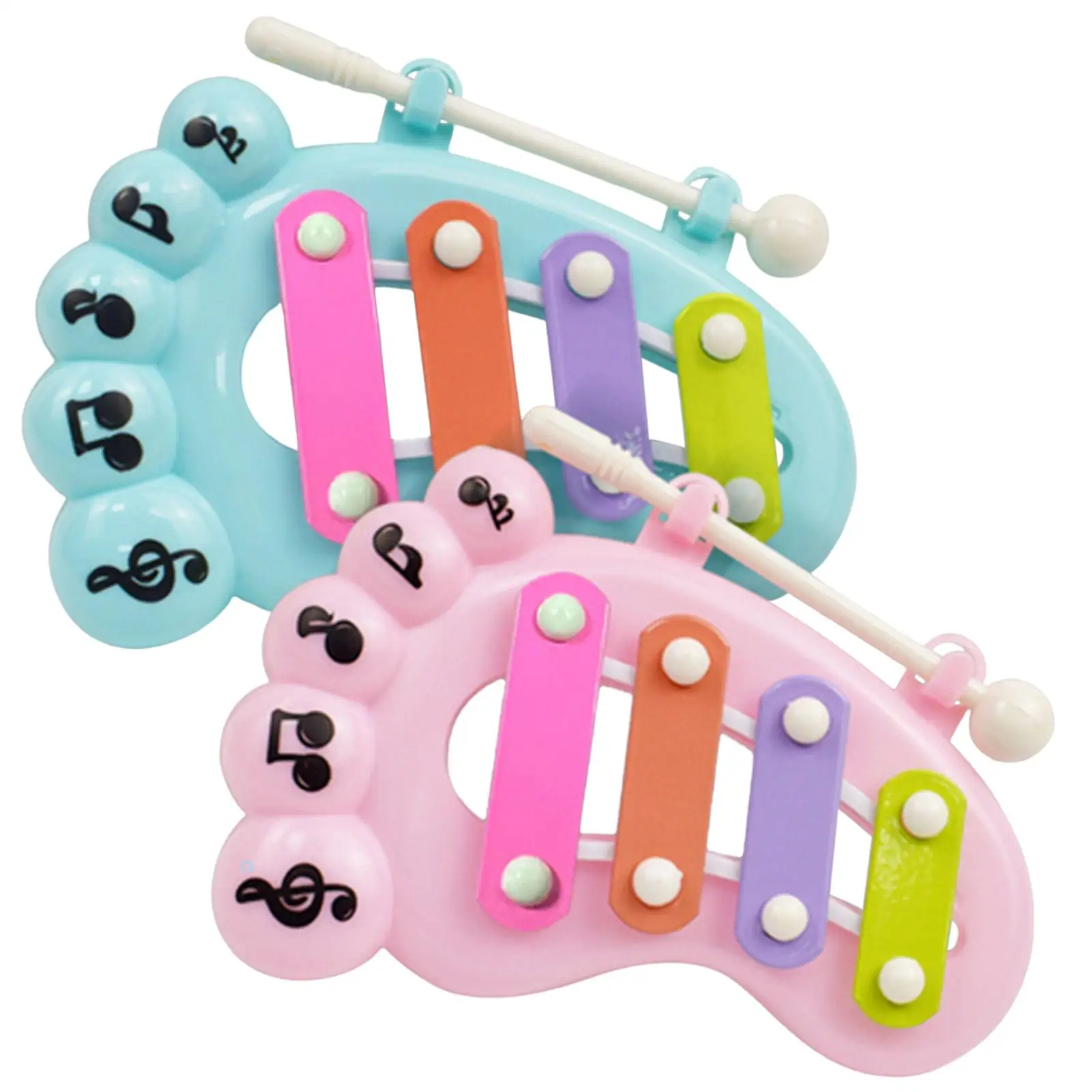 4 Pieces Xylophone Early Learning 4 Notes Percussion Musical Instrument for Baby Boys 4 Years Kindergarten Plaything