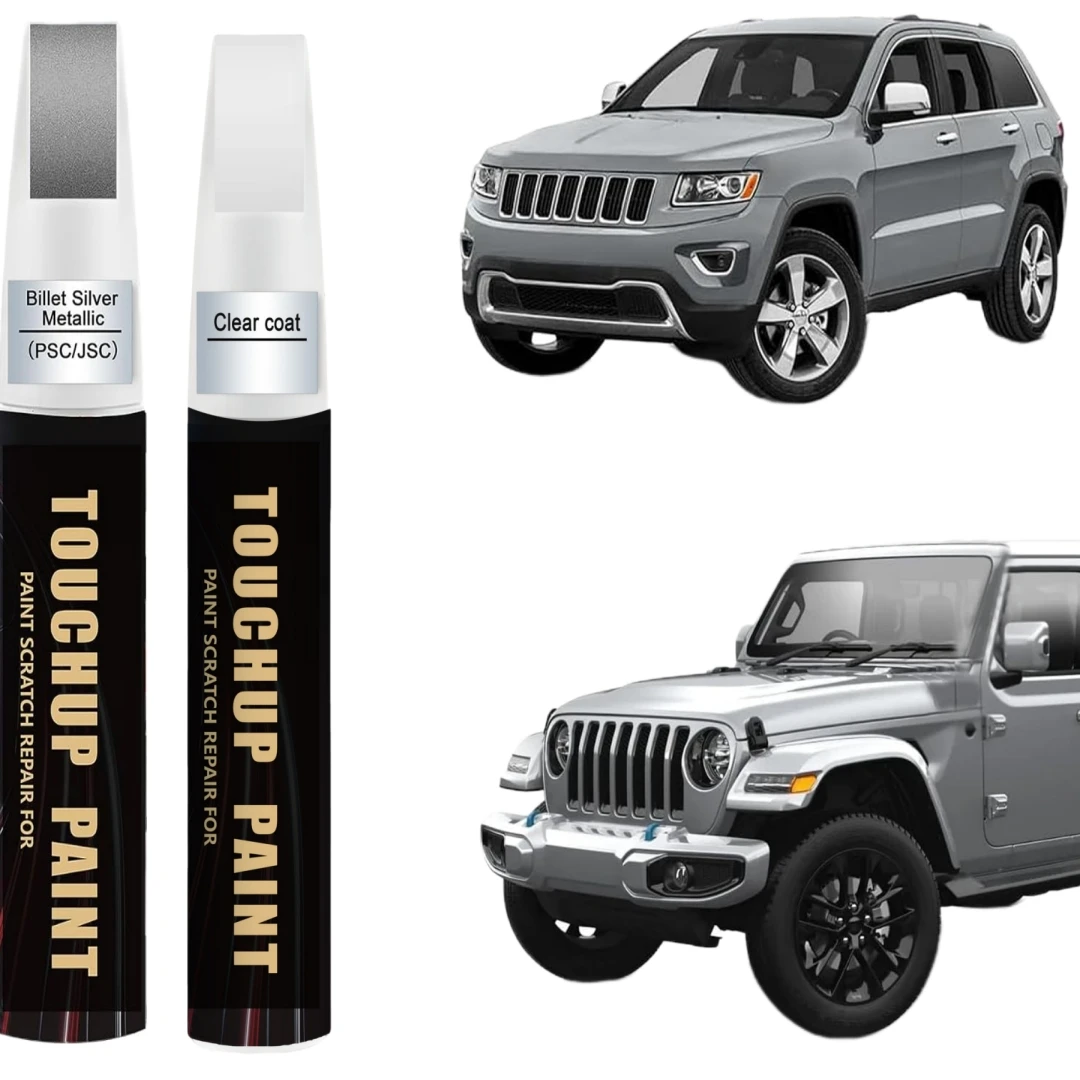 Billet Silver Metallic PSC/JSC for JEEP Touch Up Paint Kit[2K Clear Coat Included],Exact Color Match Touch Up Paint