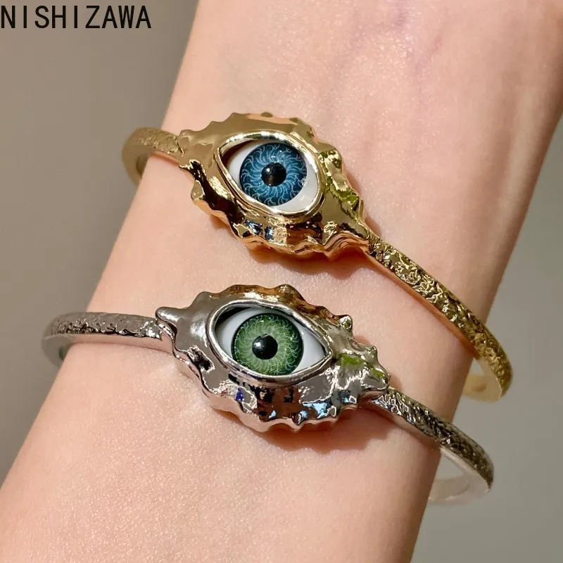 NISHIZAWA أساور مجوهرات Hyperbole العين خمر أساور بسيطة للنساء موضة قصر نمط سهلة مباراة Pulseras Mujer