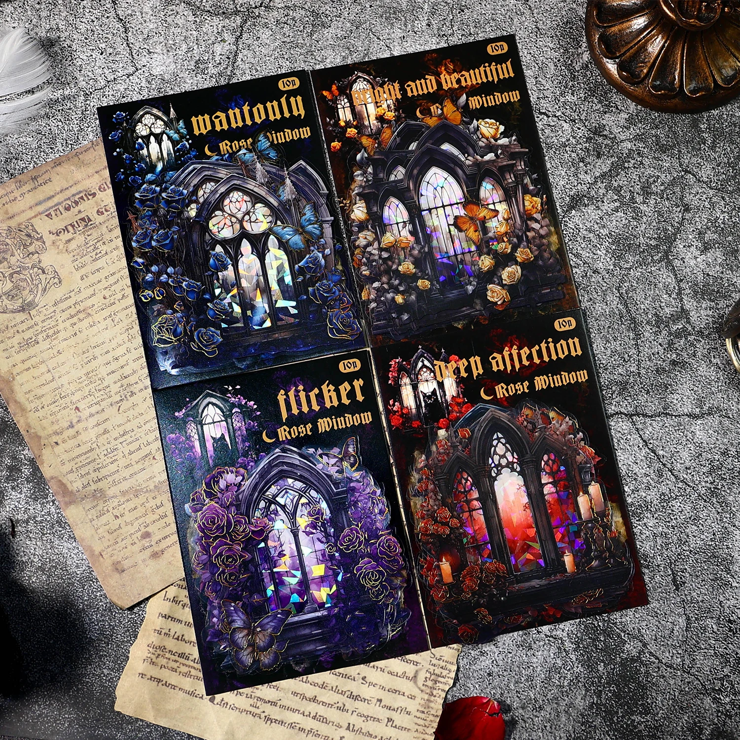 

10 шт./упак., наклейки на окно с розой, темный стиль, креативный клей, сделай сам, ручная работа, коллаж, мусорный журнал, принадлежности для скрапбукинга ﻿