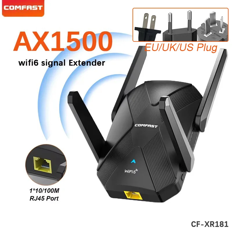 

Comfast WiFi 5 1200/1500Mbps WiFi Repeater Long Range Extender 2.4G/5.8G Signal Booster Wi-Fi Amplifier For Home Router EU/UK/US