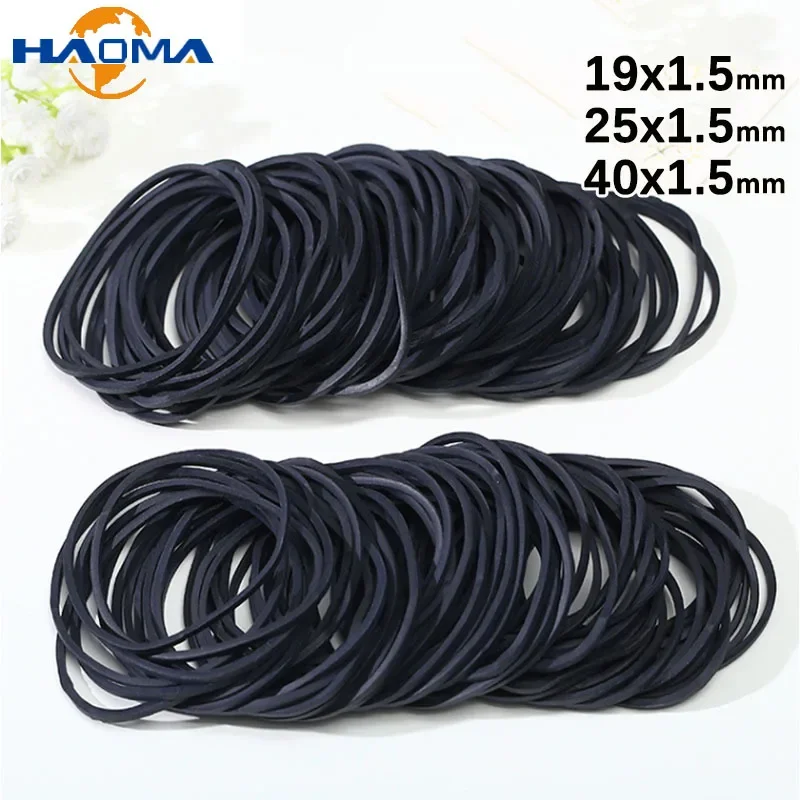 Black Natural Rubber Bands Elastic Band Loop for Hair Home Pens Catapults Bills Bank Paper Office Supplies Money