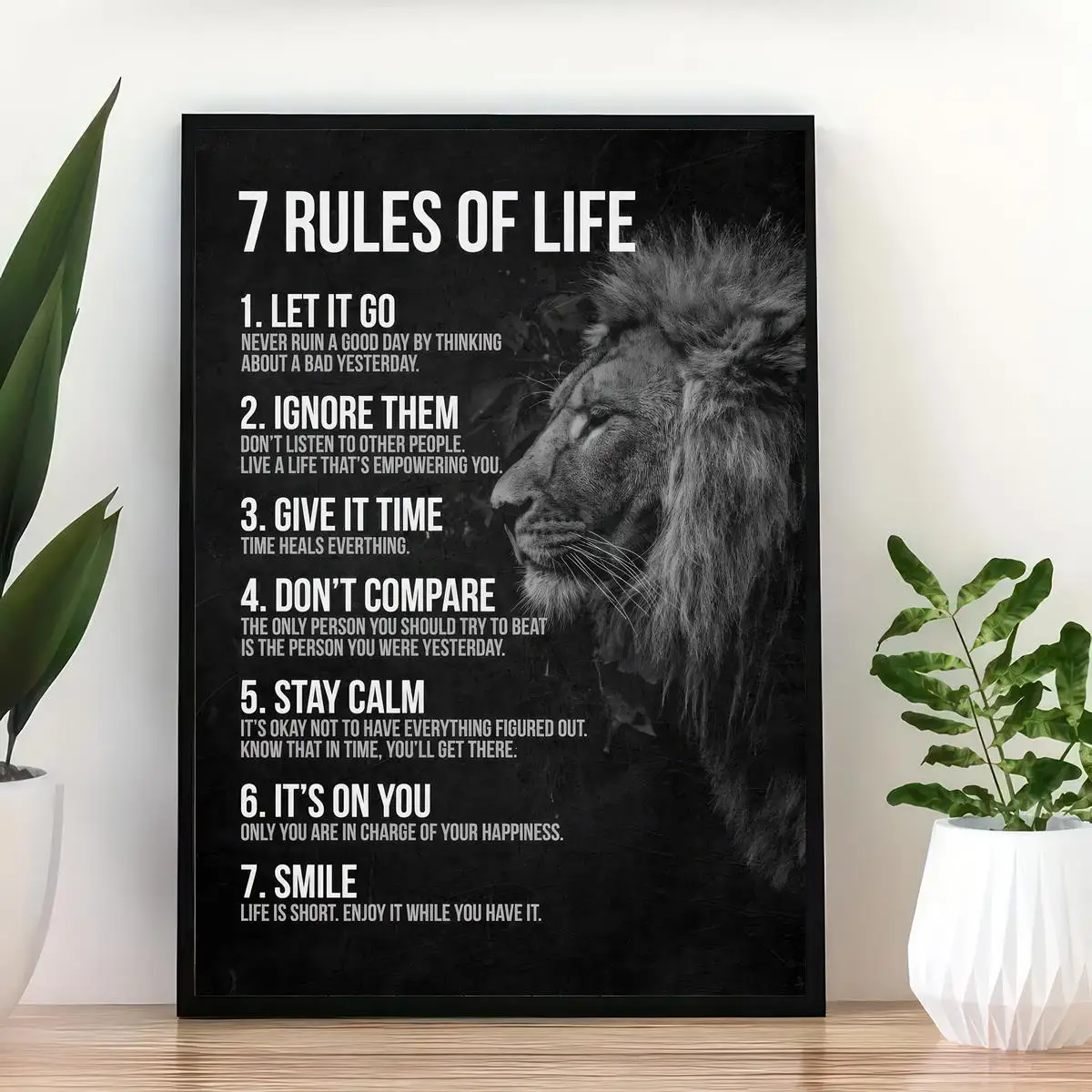 1pc Canvas Poster, Vintage Art, Inspirational Quotes Poster, 7 Rules Of Life, Ideal Gift For Bedroom, Decor Wall Art, Wall Decor
