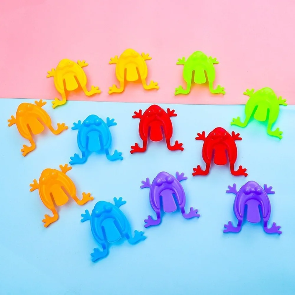 Gift Plastic Jumping Frog Transparent/solid Color Bouncing Funny Color Random Frog