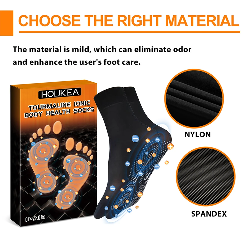 Ionic Massage Socks Tourmaline Ionic Body Shaping Stretch Socks Relief Leg Fatigue Socks Foot Brace Improve Blood Circulation