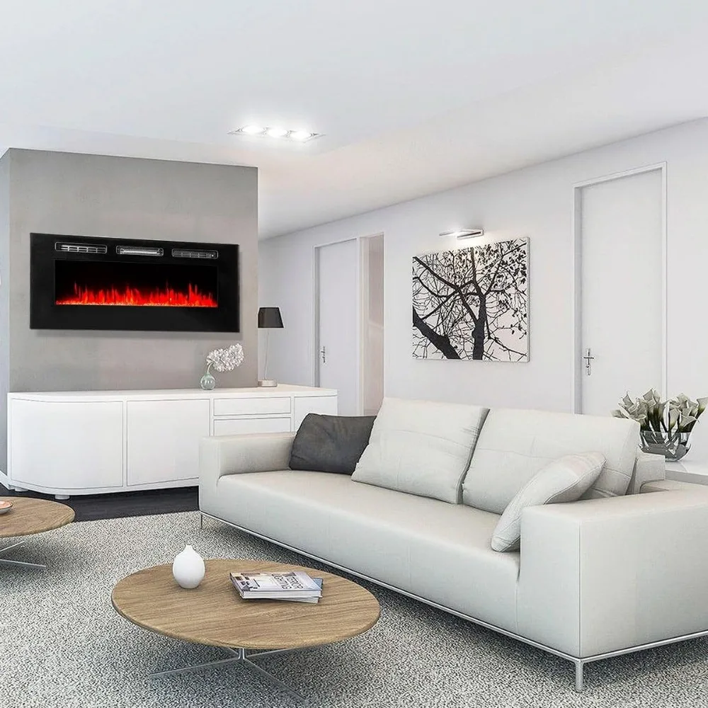 XtremepowerUS 750W-1500W Adjustable Dual Wall or Recessed Electric Fireplace Heater with High-Search Heat Terms