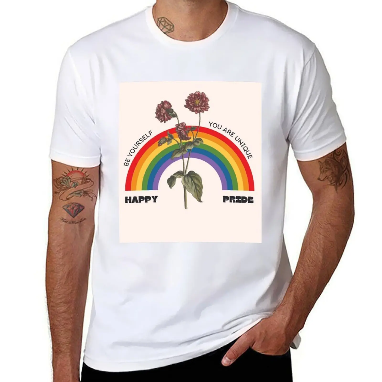

Mauve Carnations Rainbow Pride T-Shirt man t shirt designer t shirts cotton 100% cotton t shirt pack T-shirt