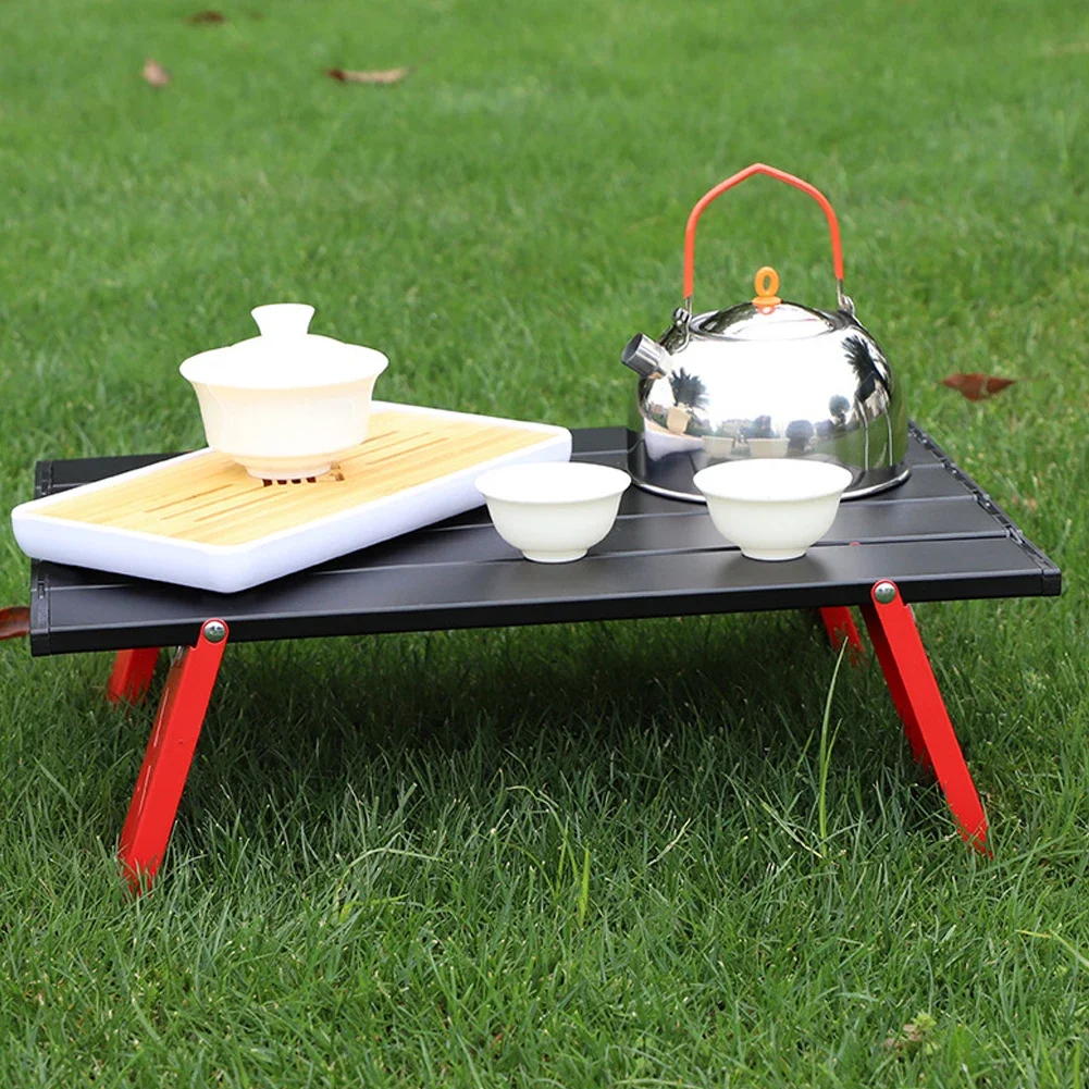 Mini Aluminum Alloy Picnic Table Lightweight Folding Table For Outdoor BBQ Backpacking Camping