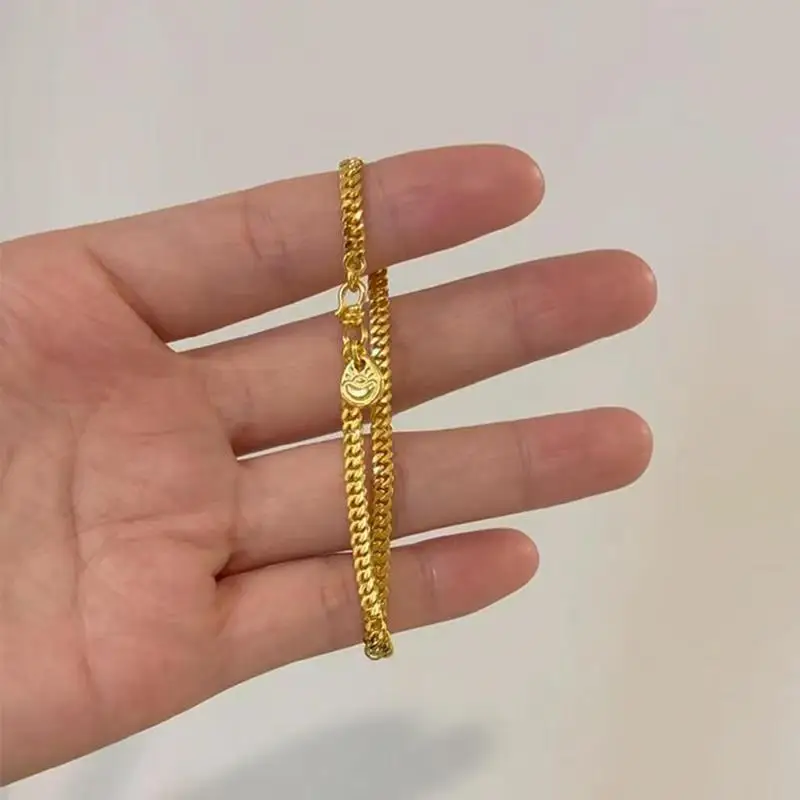 Vintage Wide Gold Ingot Cuban Link Bracelet, Minimalist Hand Jewellery
