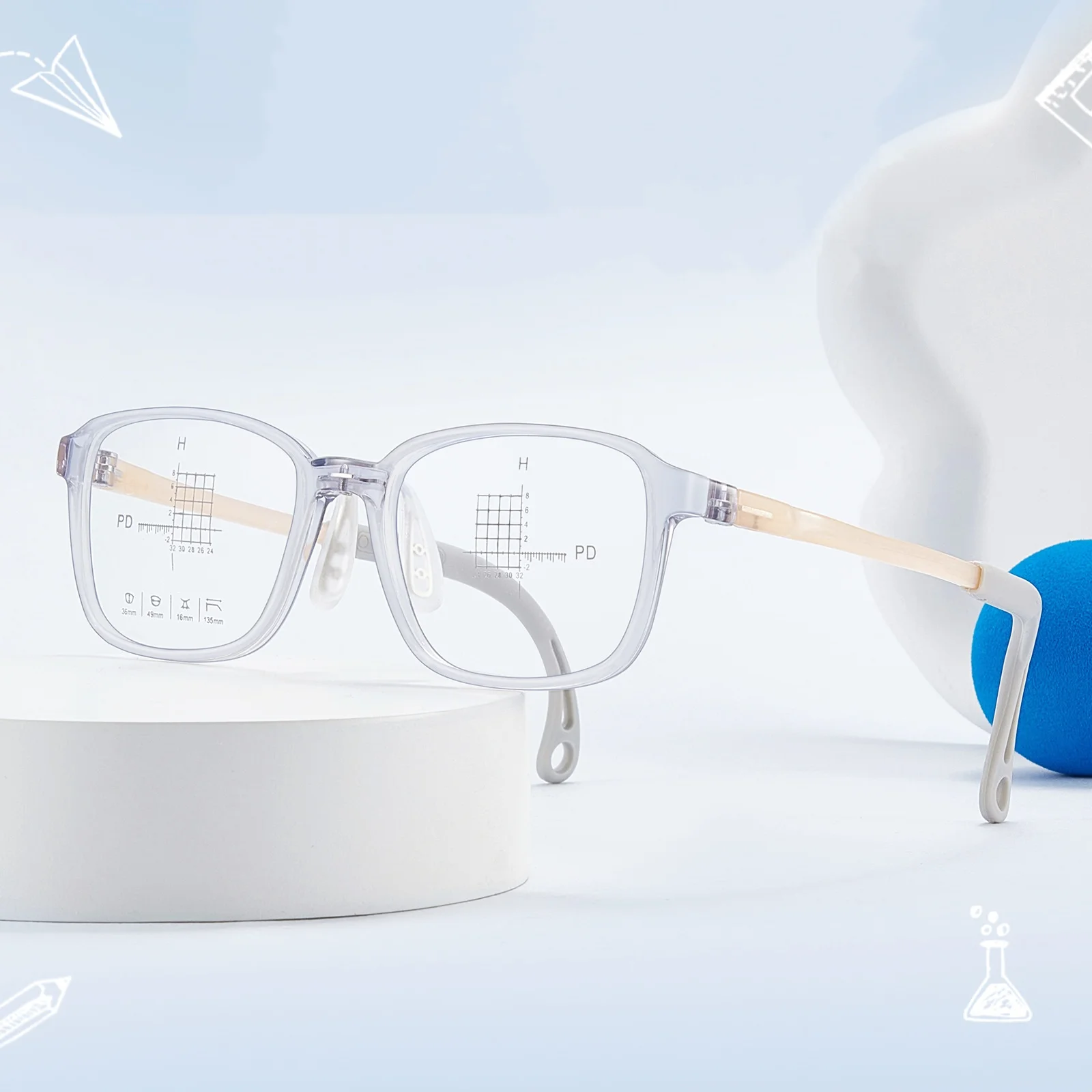 

Очки Eagwoo с силиконовыми дужками для детей, мягкая оправа, для мальчиков и девочек, ширина дужки 49 мм