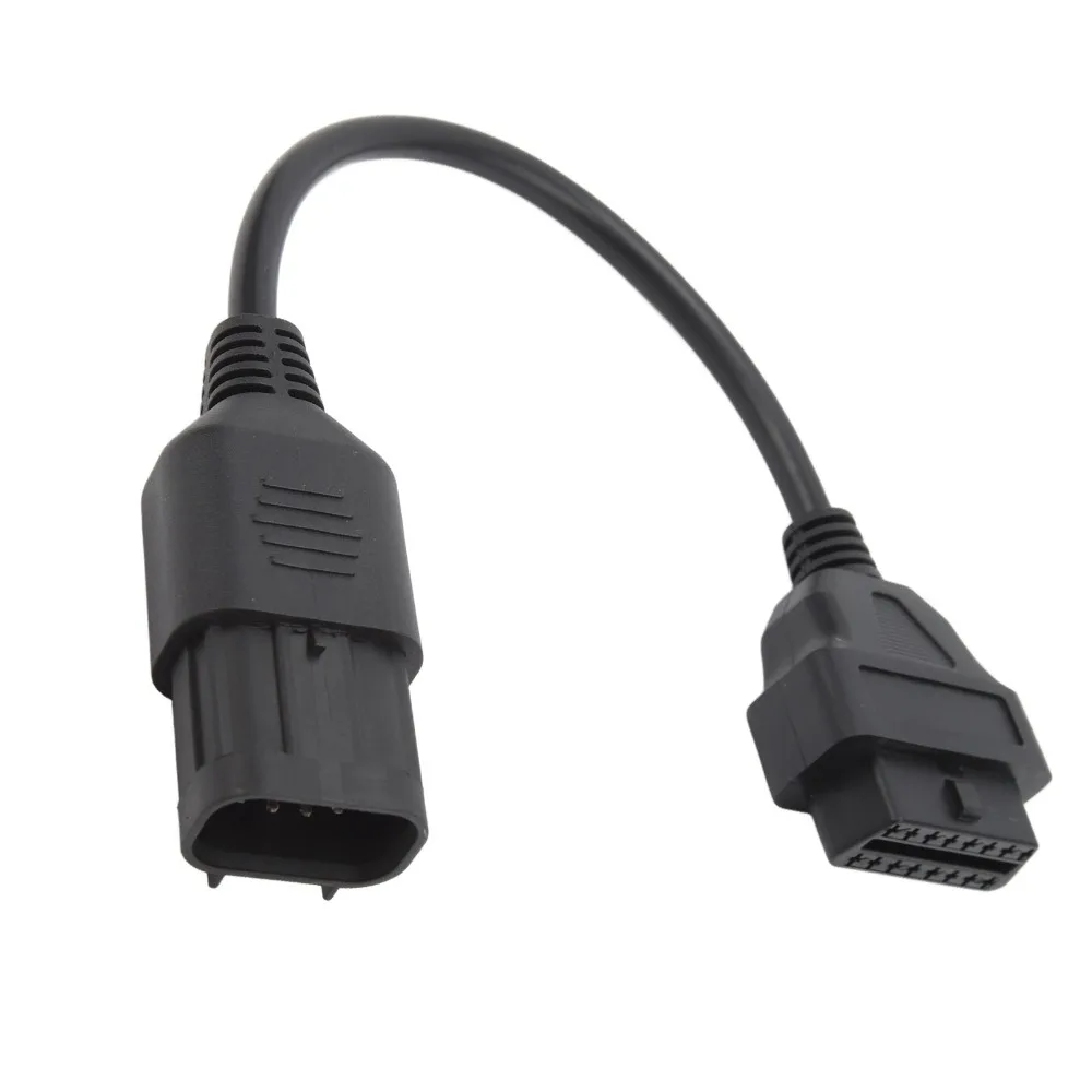 Durable Black OBD2 Adapter Cable ABS Universal OBD2 Diagnostic Cable 8 Pin to 16 Pin Adapter Fault Code Reading