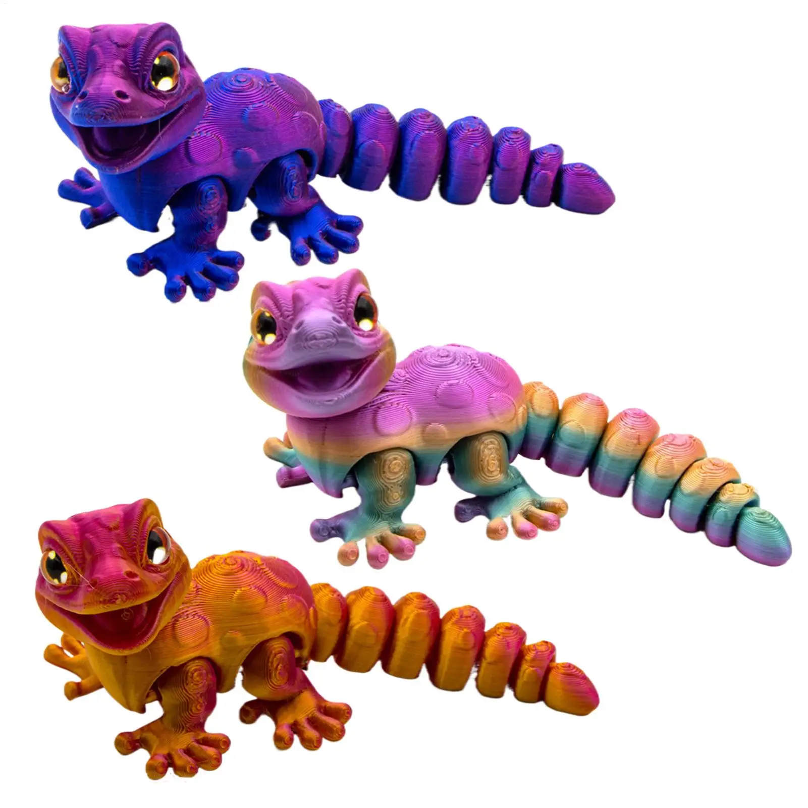 3D Printed Gecko Figurine Lizard Reptile Fidget Toy Statue for Kids Boys Girls Desk Decor Dorm Living Room Bedroom Office Gifts