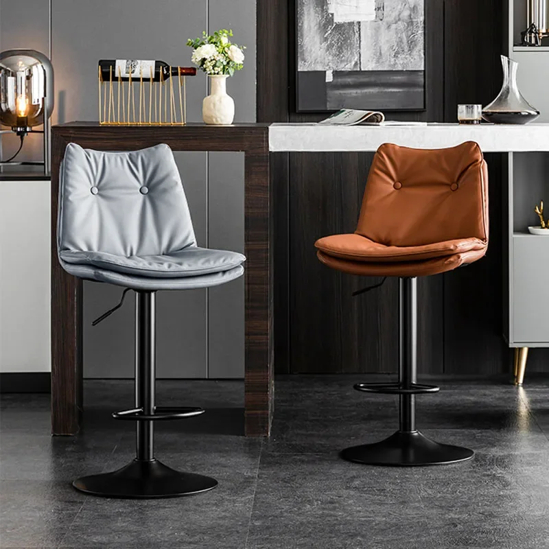 

Nordic Lounge Bar Chairs Stool Minimalistic Rotate Modern Bar Stool Kitchen Leather Banqueta Alta Para Cozinha Bar Accessories