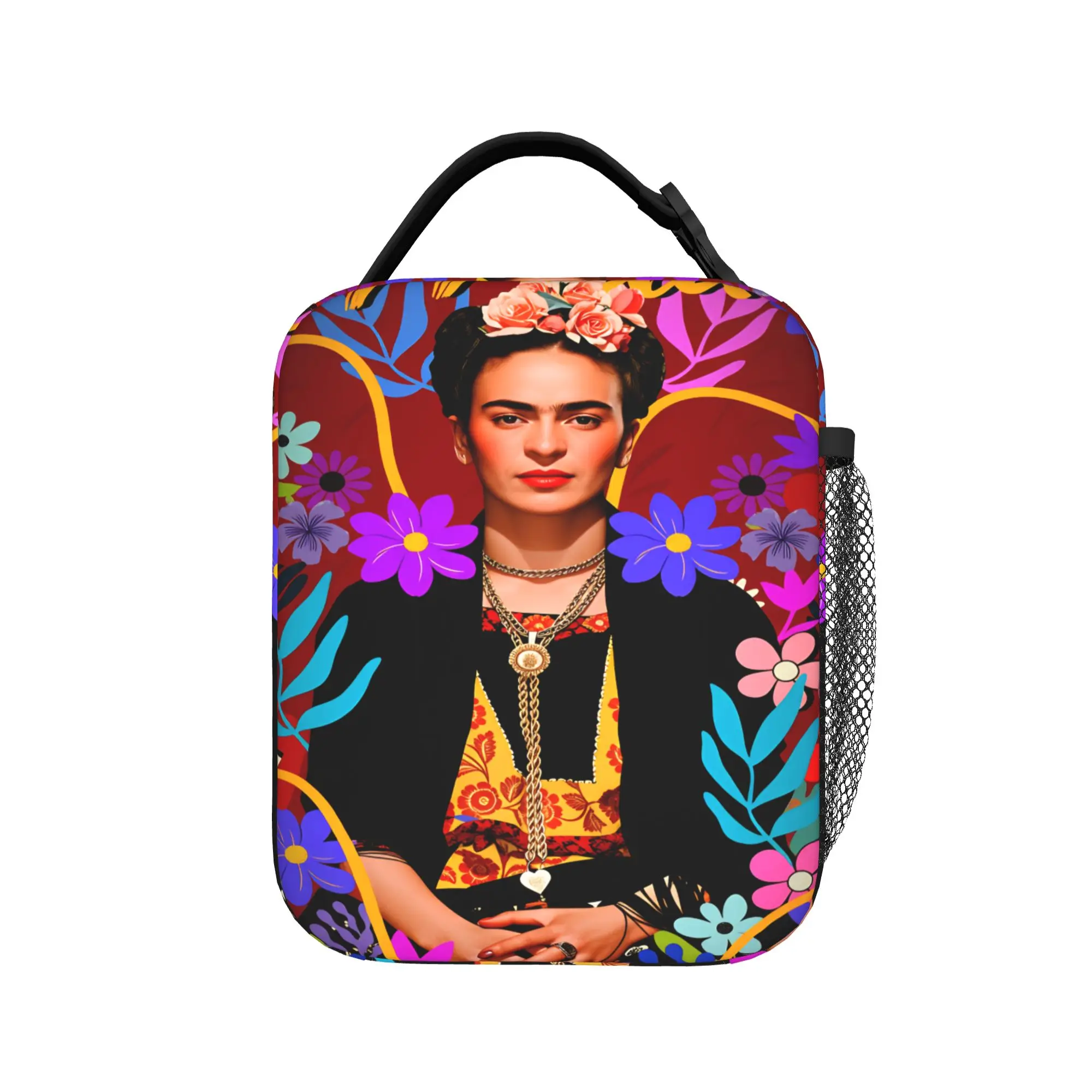 Fridas Mexican Artist Lunch Bag  Convenient Lunch Box Child Travel Print Cooler Bag Fashion Waterproof Thermal Tote Handbags