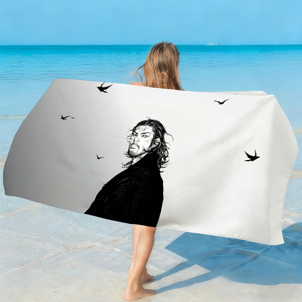 Manga V-VagabondS Towel Soft Lightweight Anti-Sand Large Beach Towel Quick-Drying Bath Sports Family