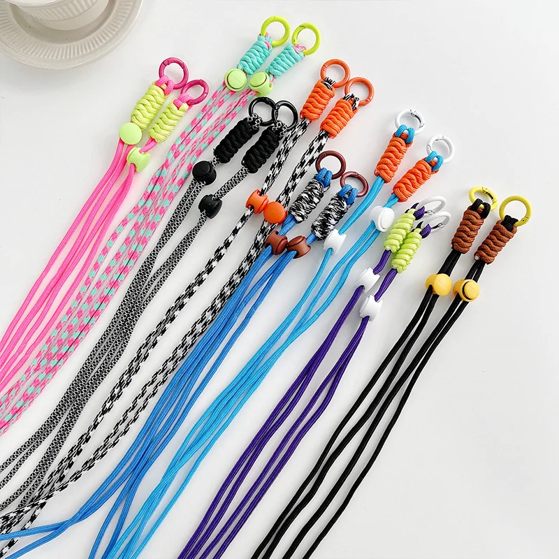 Universal Lanyard Strap for Mobile Phone Colorful Long Hang Straps Adjustable Keychain Lanyards Cord with Replacement Patch