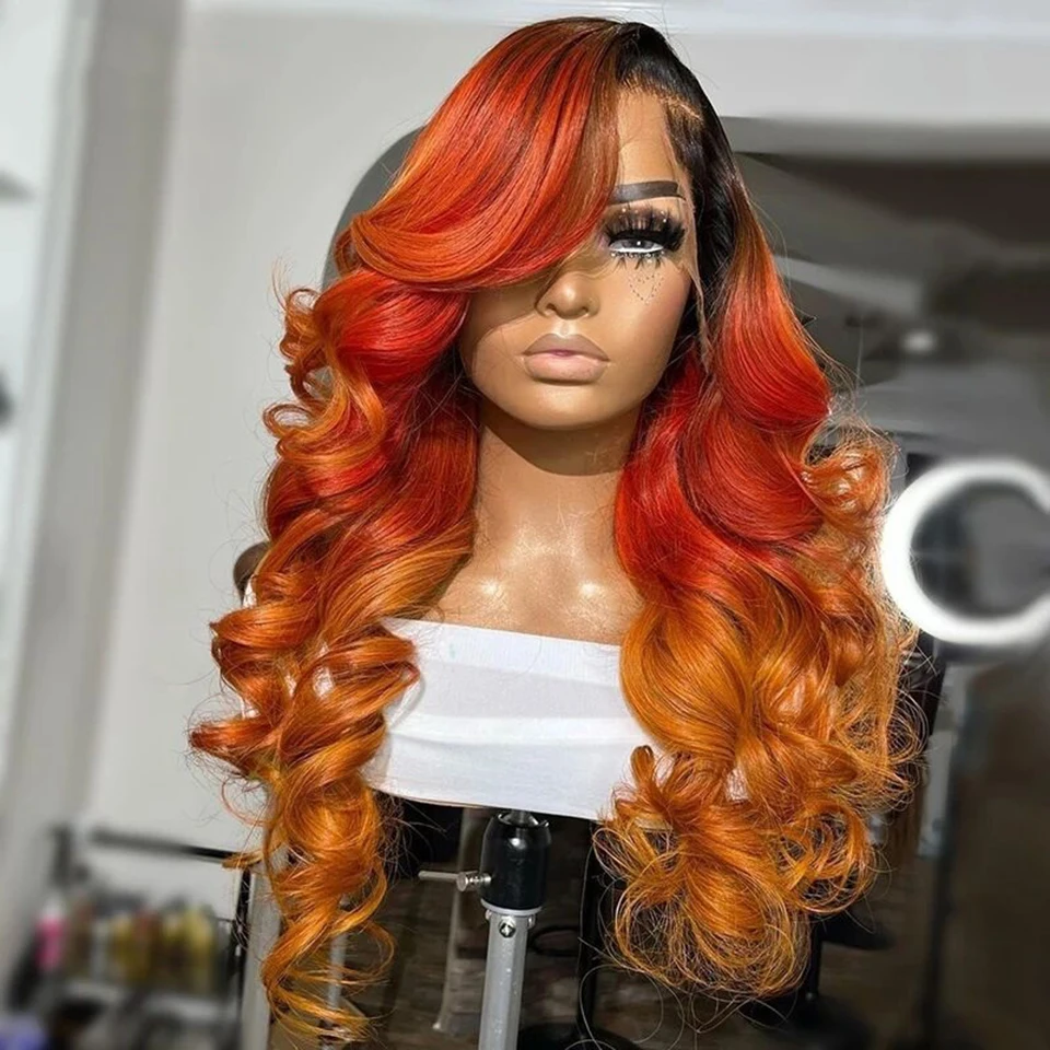 Colorful Human Hair Wigs Clearance Sale Limited Quantity Bleached Knots 13x4x1 Lace T Part Wigs Middle Part While Stocks Last