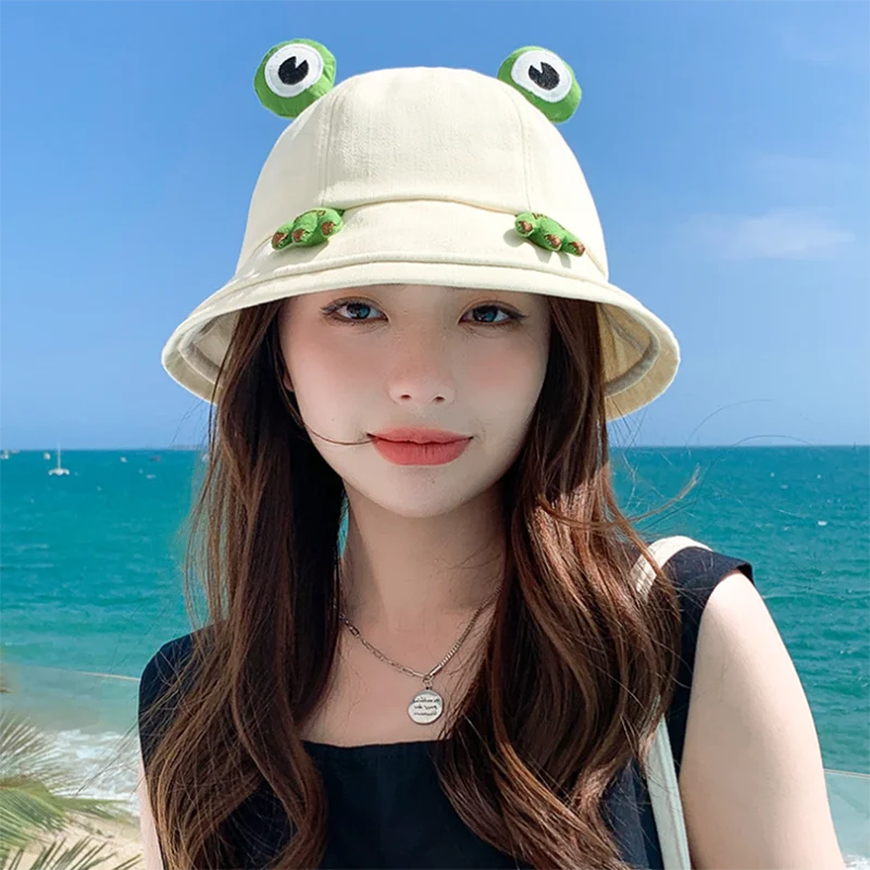 Funny frog Fishing Hunting Cap Bucket Hat Kebab Harajuku Cotton Fisherman Men Women Outdoor Sunscreen Hats Caps