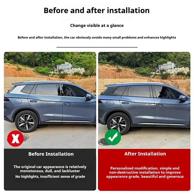 iosn For BYD Sealion 5 Song Pro DM-i Champion Glory Edition ABS Glossy Black Window Trim Blackout Kit Exterior Accessories