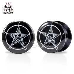 KUBOOZ Simple Acrylic Round Pentagram Body Jewelry Earring Gauges Ear Plugs Tunnels Piercing  Stretchers Expanders 6-30mm 2PCS