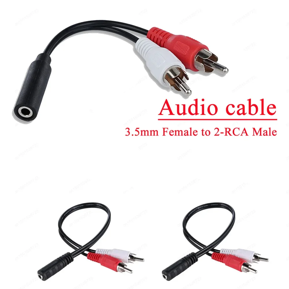 GEFENIS 3.5 Audio Aux Socket Connector To Headphone Music Wire 3.5mm RCA Female Jack Stereo Cable Y Plug 2 Male Adapter