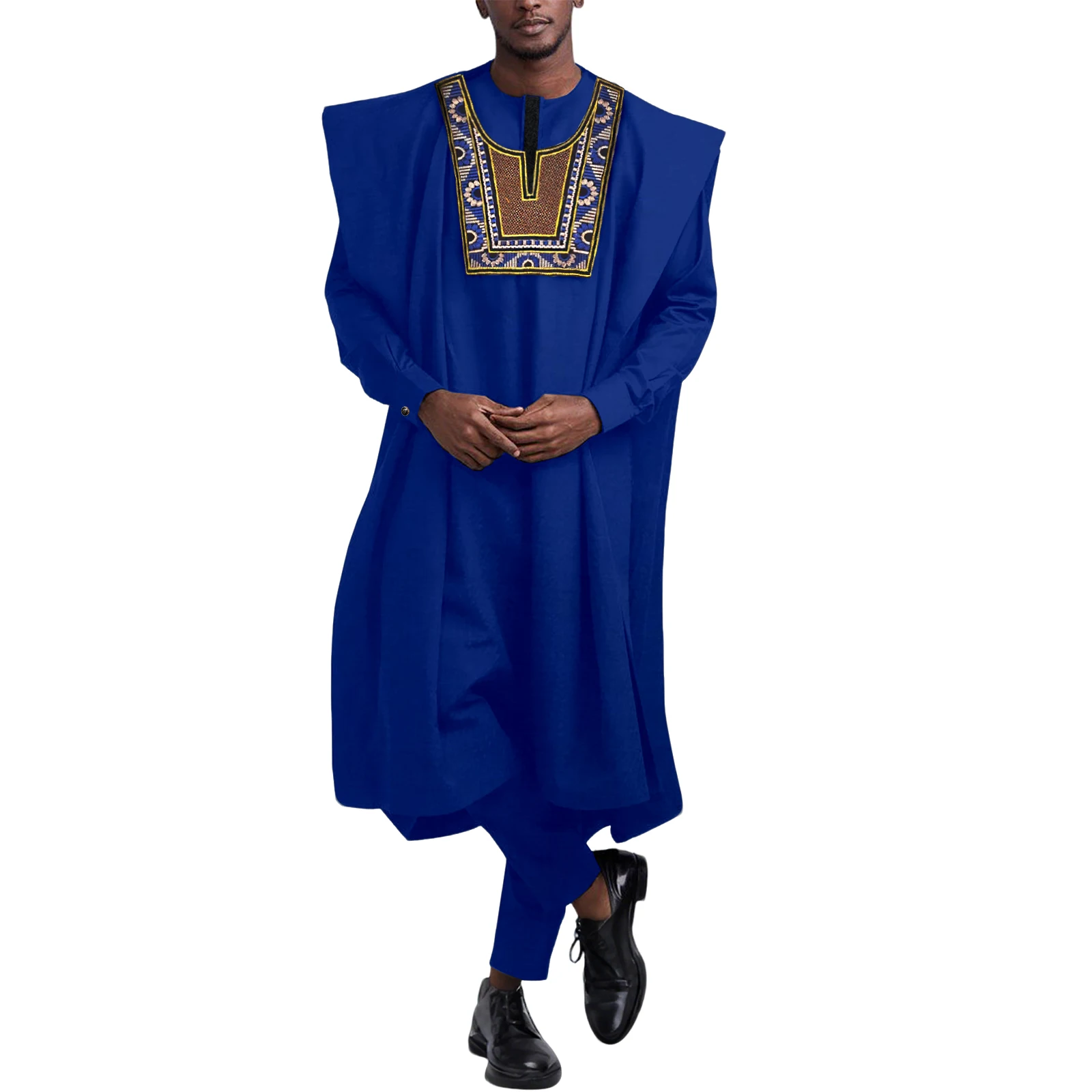 

African Outfits for Men Fashion Long Sleeve Nigerian Clothes 3 Piece Set Dashiki Casual Attire for Weddings, Parties, Dances