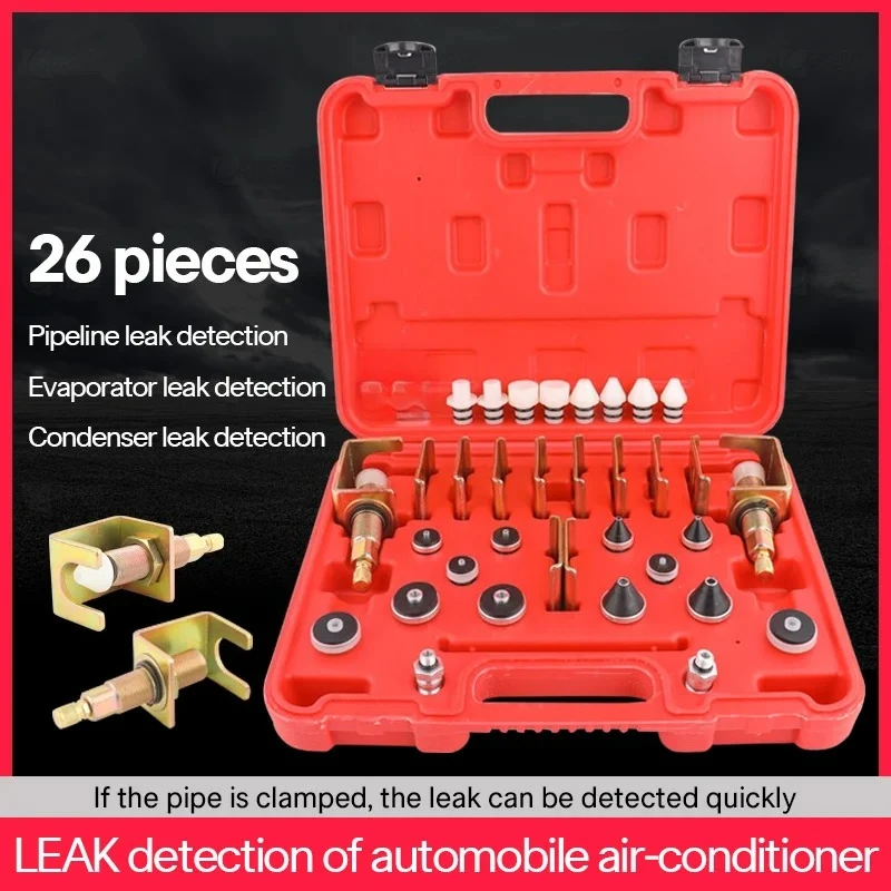 

Household Air Conditioning Leak Detection Tool Kit Aluminum Alloy Leak Sealing Test Conical Plug Leak Detector Universal Model