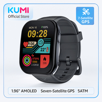 KUMI U6 AMOLED Smartwatch with AI ChatGPT, 5ATM Waterproof, 7 Satellite GPS, Fitness Tracker with 100+ Sports, Heart Rate, Sleep