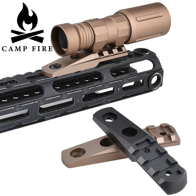 Tactical Flashlight Rail/Light Mount 3 Picatinny slots Fit Industries Rail Cantilever Metal CNC Base Airsoft Hunting Gear Wargam