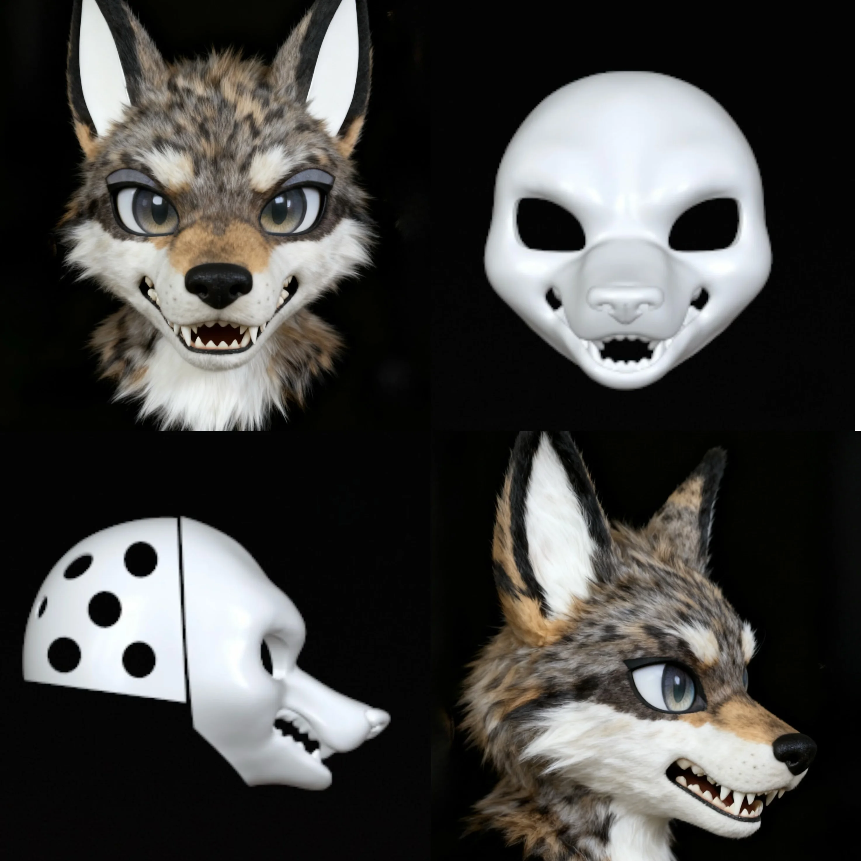 

Базовая маска кигуруми с длинной моркой Canidae 3D печать реалистичный костюм зверя косплей костюм аксессуар для Kemono/американский пушистый