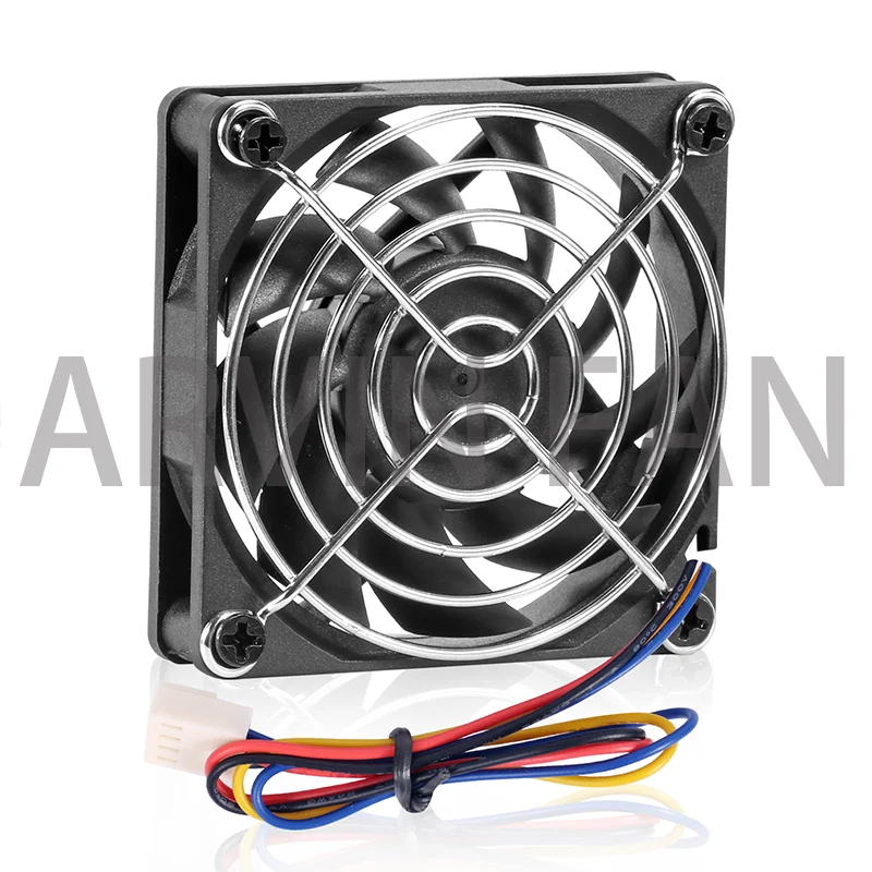 CPU Radiador Mudo Ventilador de Baixo Ruído, 4 pinos Dual Ball Bearing Cooler, 70mm, 7cm, 7015, 7015, Novo