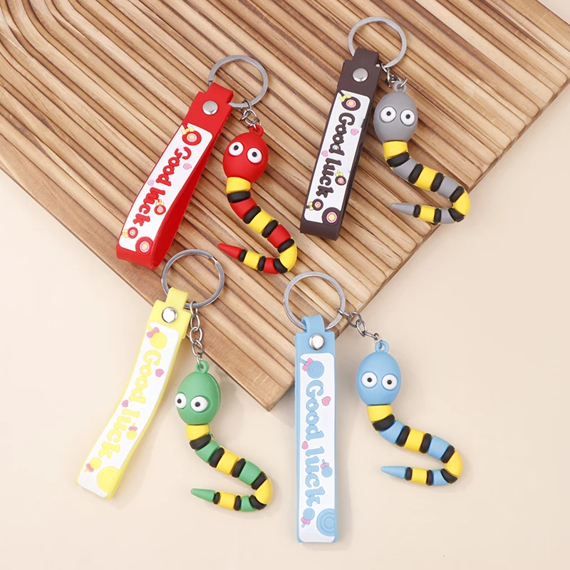 Creatieve Cartoon Slang Hanger Sleutelhanger Voor Vrouwen Mannen Schattige Zodiac Snake Jaar Lucky Charms Rugzak Auto Ornament Sleutelhanger