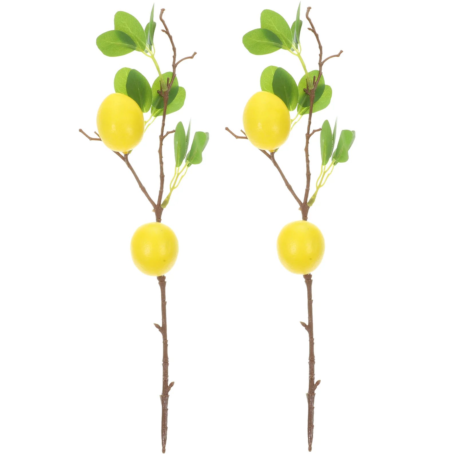 

2Pcs Realistic Lemon Branch Decor Small Artificial Plant for Tabletop Home Supply Wearresistant Faux Plant Vivid Appearance