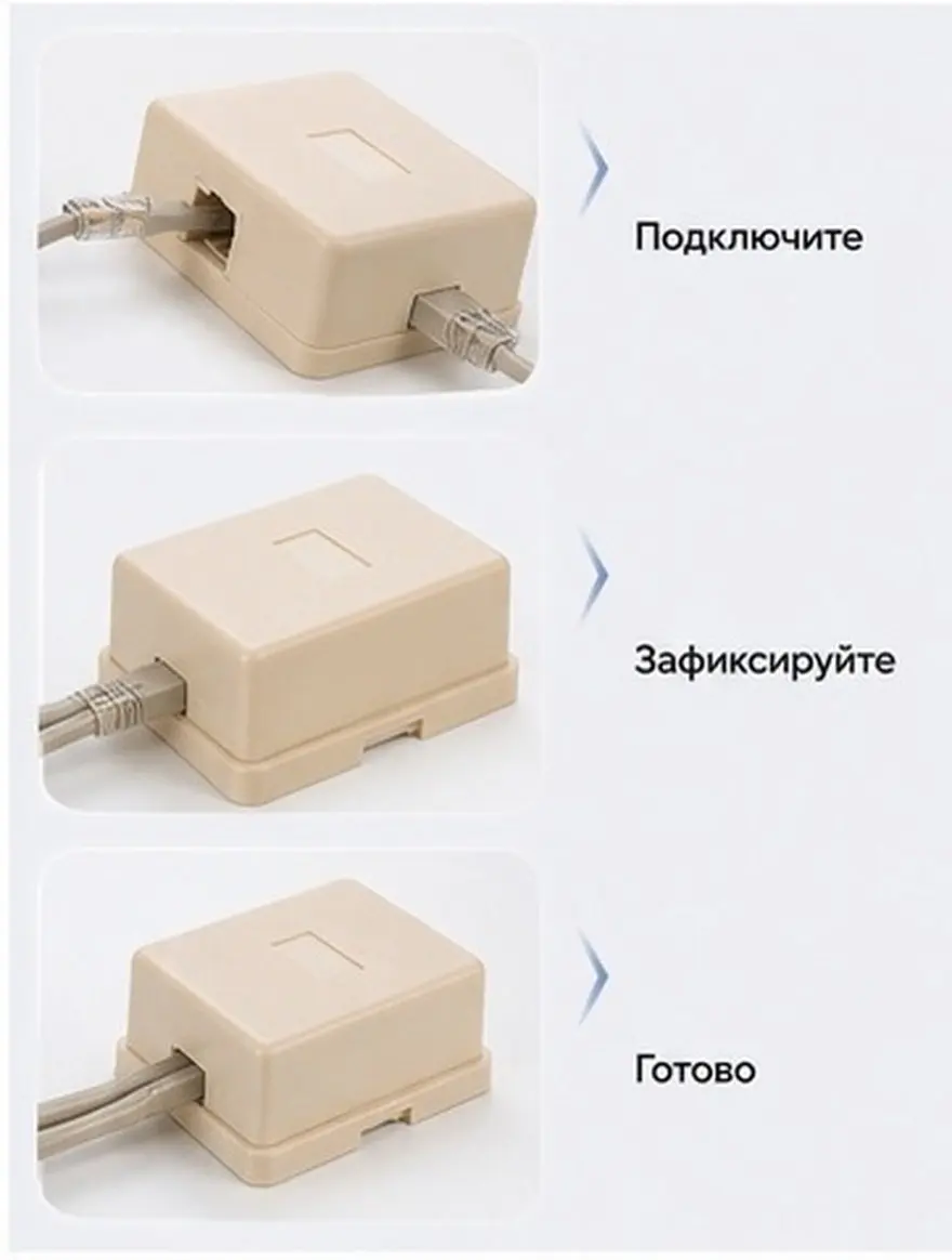 4-Way Telephone Splitter Box Surface Mount Landline Junction Box 6p4c Jack Adapter Easy to Connect Elegant Color for Home Office