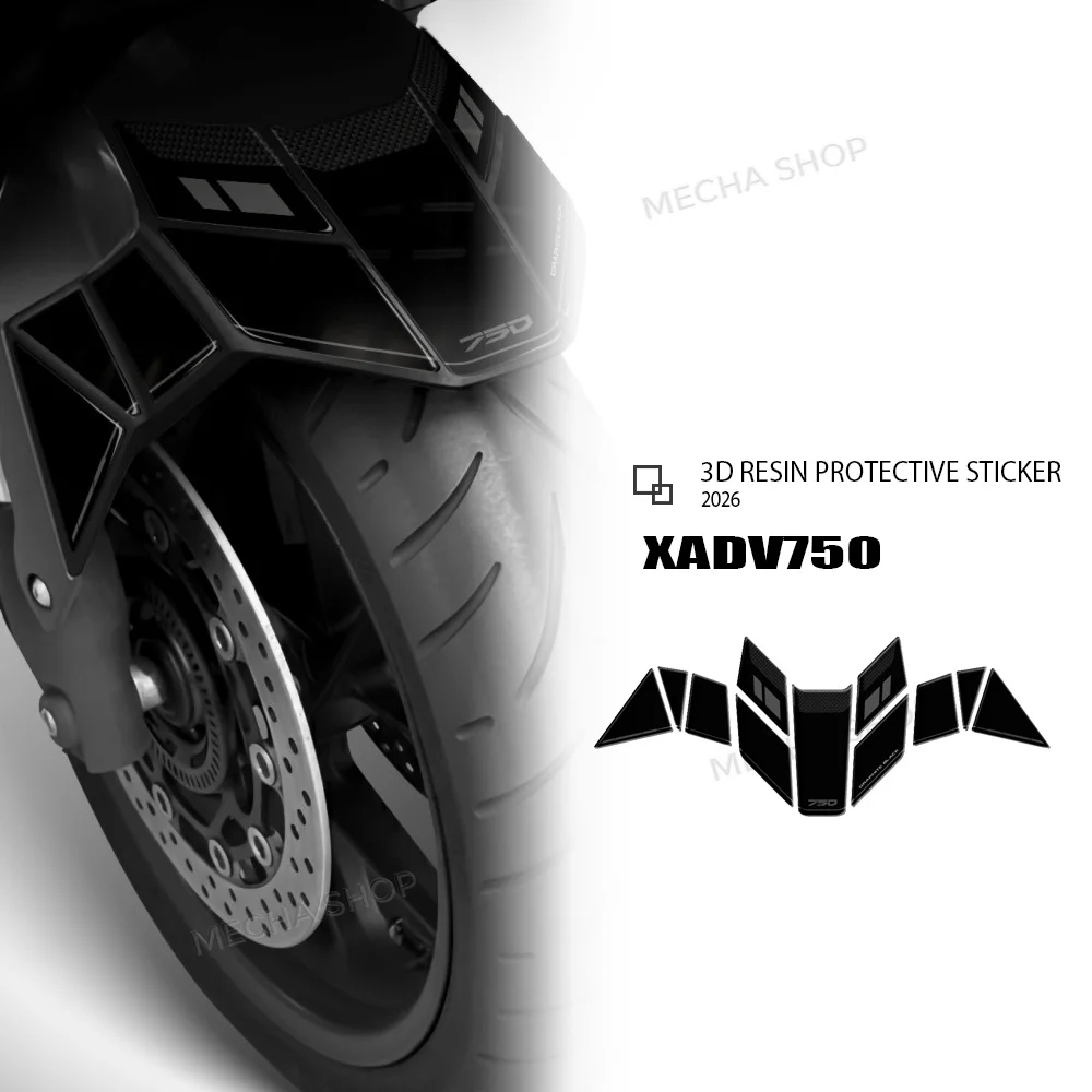 Fender Stickers Front Fairing Fender Decal Kit 3D Resin Sticker For X-ADV 750 XADV750 2025-2026