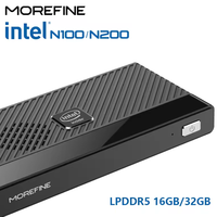 MOREFINE M6 Intel N100/N200 Pocket PC Windows 11 LPDDR5 16G 12933MHz NVMe SSD WIFI6 RJ45 1000M BT5.2 Type-C/HDMI Dual Display PC