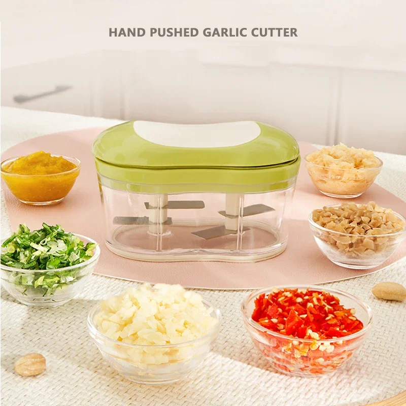 Multifunctional Hand Push Garlic Mince Machine Baby Food Supplement Vegetable and Fruit Cutter Detachable Kitchen Accessories